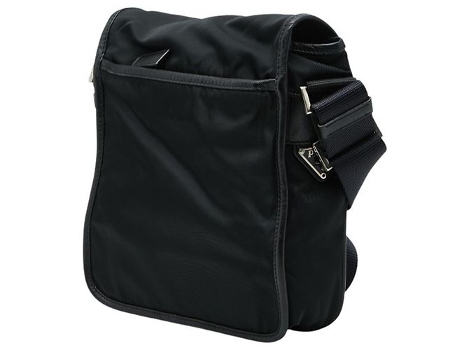 Bolso cruzado Prada con placa de logo triangular Negro - vista 2