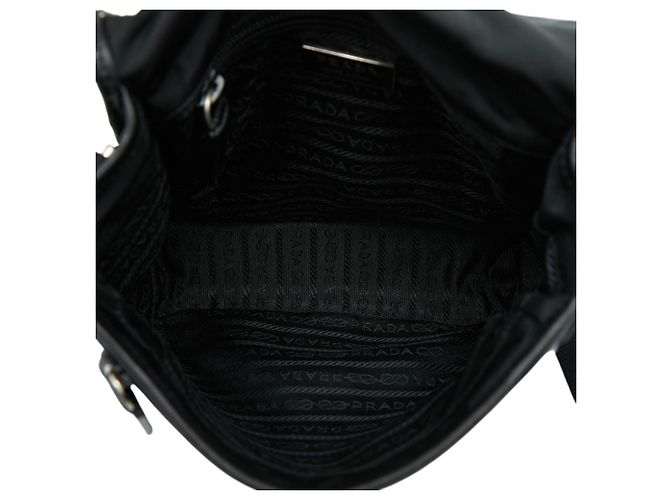 Bolso cruzado Prada con placa de logo triangular Negro - vista 6
