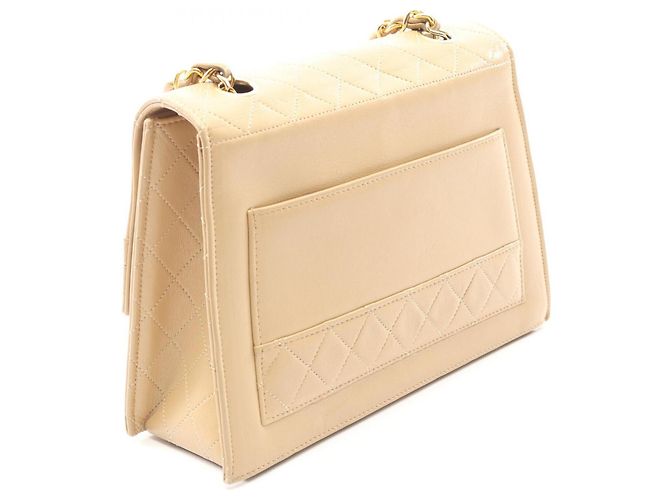 Vintage Matelassé Schultertasche von Chanel Beige - Ansicht 2