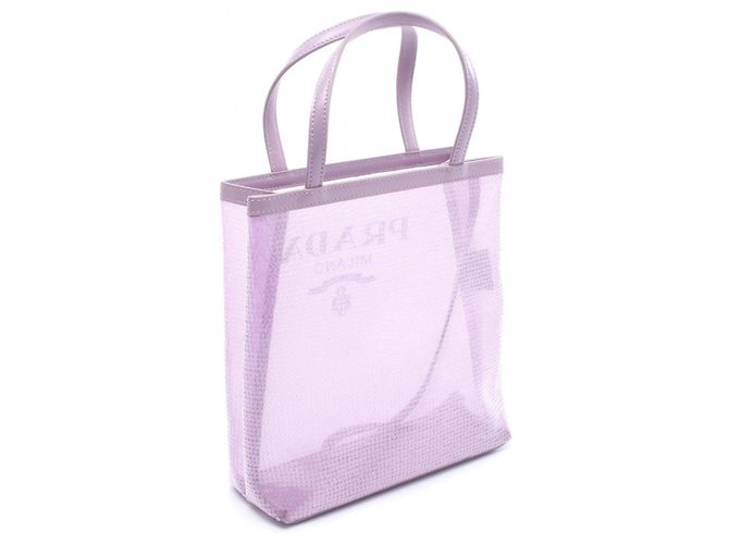 Borsa tote Prada RETE PAILLETTES Porpora - vista 2