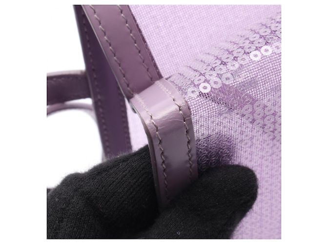 Borsa tote Prada RETE PAILLETTES Porpora - vista 7