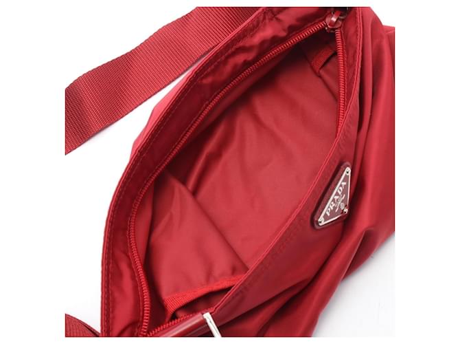 Bolsa de ombro com logo triangular Prada Vermelho - vista 3