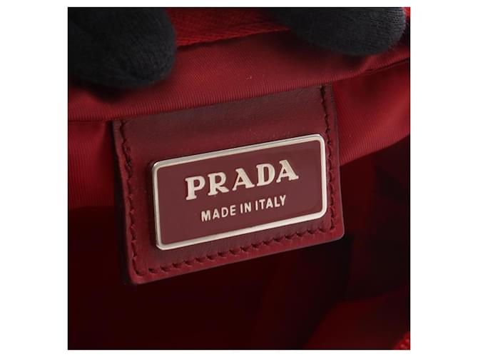 Bolsa de ombro com logo triangular Prada Vermelho - vista 4