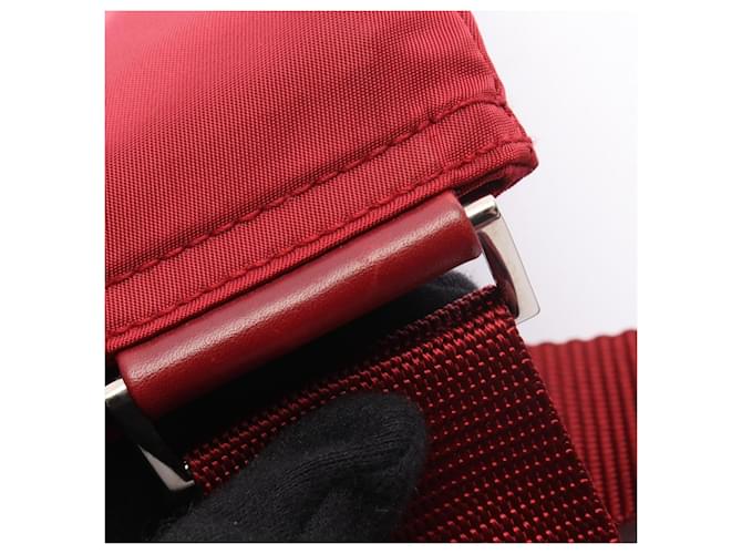 Bolsa de ombro com logo triangular Prada Vermelho - vista 5
