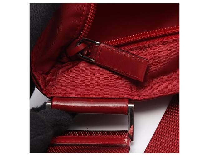 Bolsa de ombro com logo triangular Prada Vermelho - vista 6