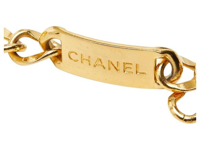 Cinturón de cadena con placa de logo dorada de Chanel Dorado - vista 3