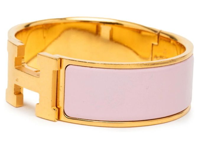 Bracciale Hermès Clic Clac H GM Rosa D'oro - vista 2