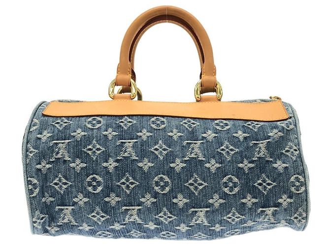 Borsa Boston Neo Speedy in denim Monogram Louis Vuitton Blu - vista 2
