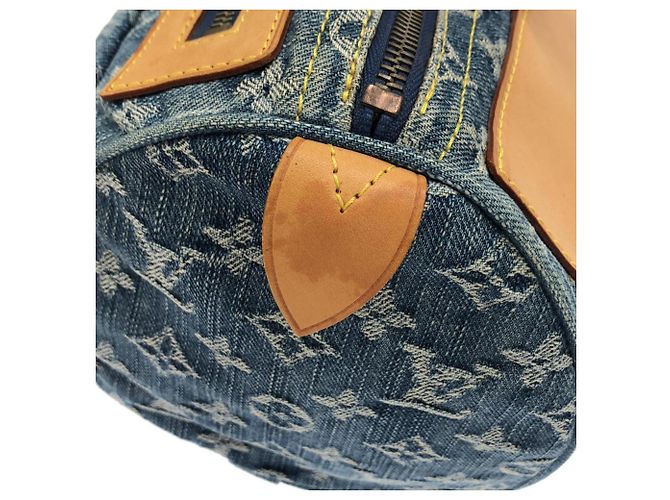 Borsa Boston Neo Speedy in denim Monogram Louis Vuitton Blu - vista 4