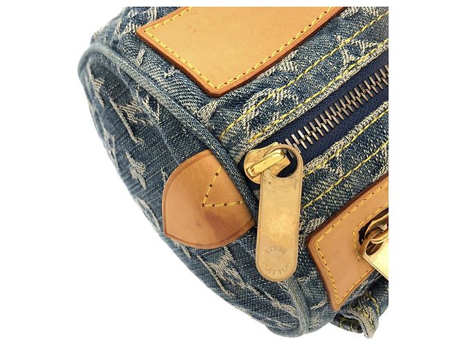 Borsa Boston Neo Speedy in denim Monogram Louis Vuitton Blu - vista 5