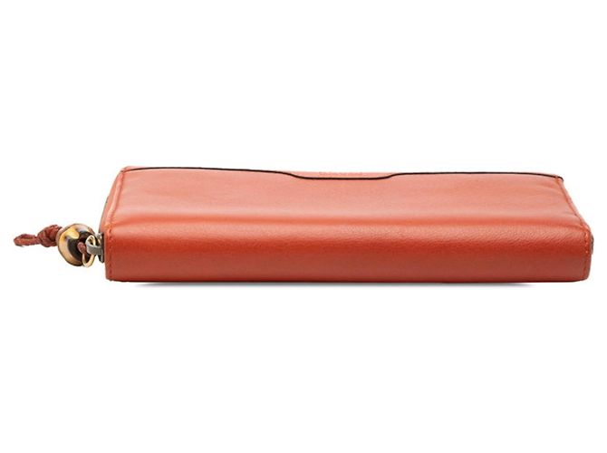 Portafoglio lungo con zip rotondo Gucci Bamboo Arancione - vista 3