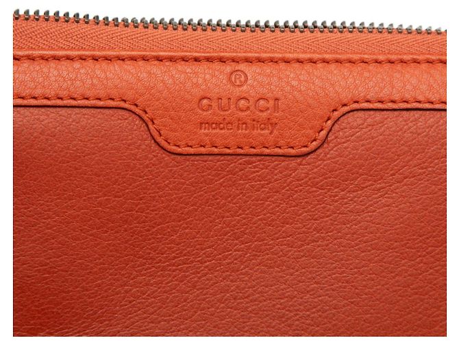 Portafoglio lungo con zip rotondo Gucci Bamboo Arancione - vista 5