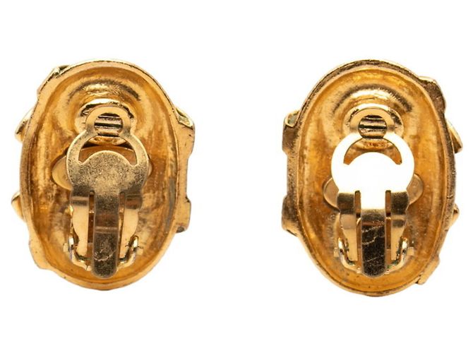 Timeless Vintage Oval Ohrringe Chanel Coco Mark Golden - Ansicht 2