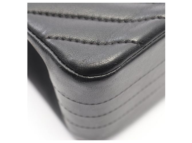 Borsa a spalla mini Chanel Chevron V-Stitch Nero - vista 7