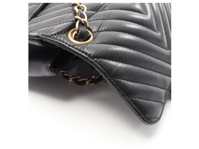 Borsa a spalla mini Chanel Chevron V-Stitch Nero - vista 9
