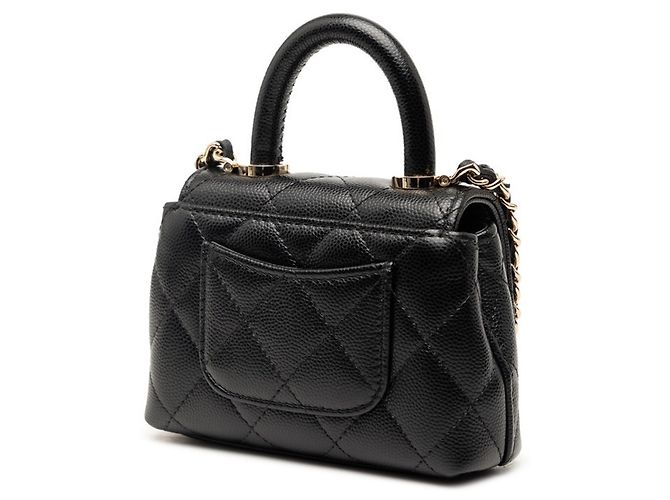 Borsa micro Coco Handle Matelassé di Chanel Nero - vista 2