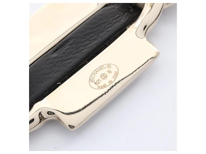 Accessorio Barrette Coco Mark di Chanel Nero Bianco D'oro - vista 3
