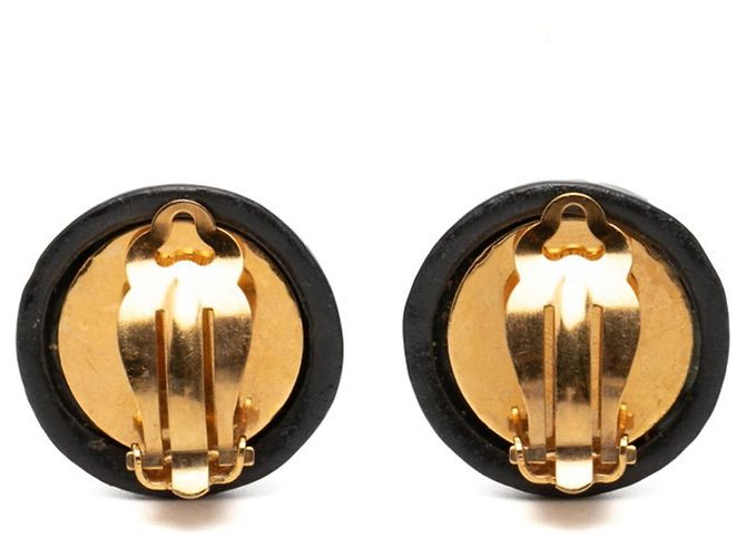 Orecchini a clip in metallo smaltato nero e oro Chanel D'oro - vista 2