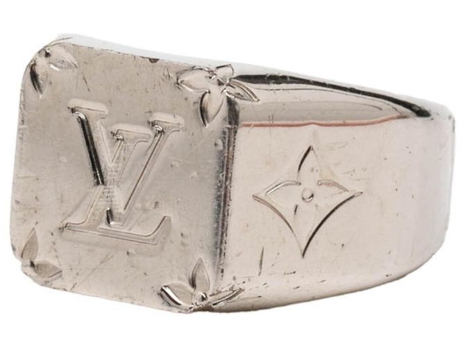 Anello Signet Monogram Louis Vuitton Argento - vista 2