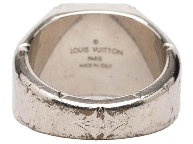 Anello Signet Monogram Louis Vuitton Argento - vista 3