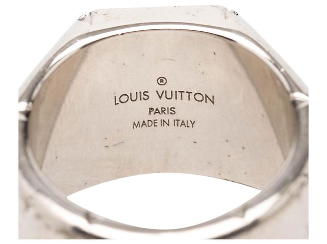 Anello Signet Monogram Louis Vuitton Argento - vista 4