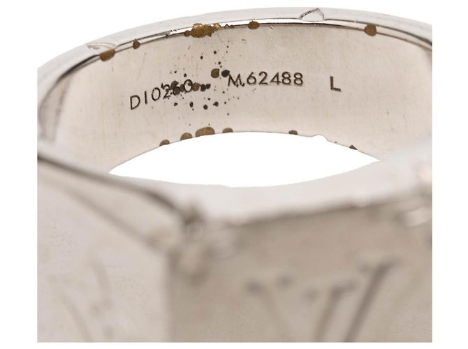 Anello Signet Monogram Louis Vuitton Argento - vista 5