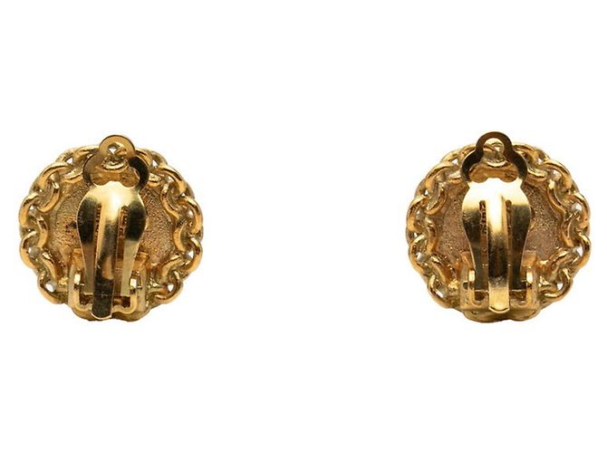 Orecchini vintage a clip Chanel Coco Mark D'oro - vista 2