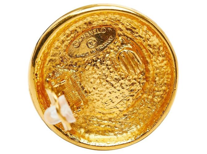 Orecchini a clip rotondi Coco Mark Vintage di Chanel D'oro Giallo - vista 4