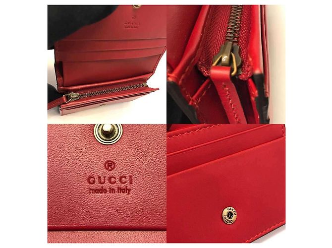 Gucci Guccissima Leder Geldbörse in Kirschrot - Ansicht 7