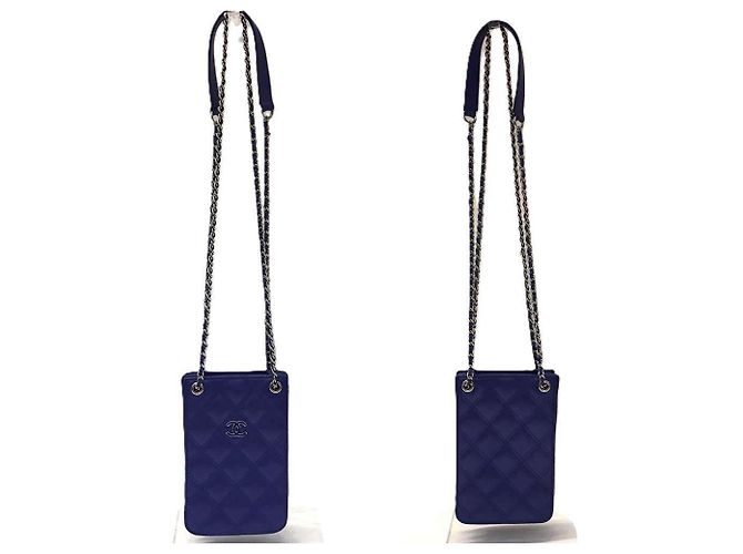 Borsa a catena Matelassé Chanel Blu - vista 3
