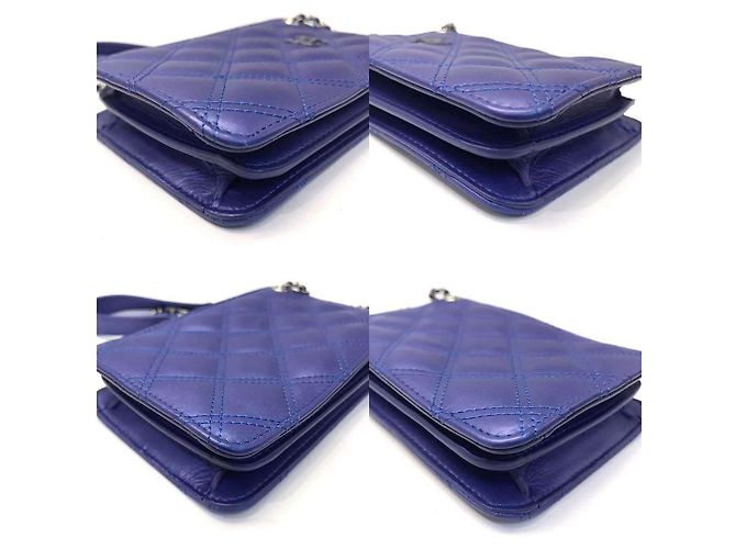 Borsa a catena Matelassé Chanel Blu - vista 4