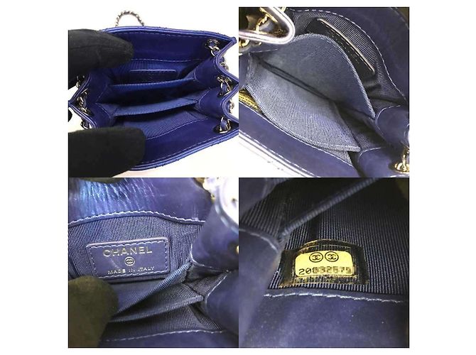 Borsa a catena Matelassé Chanel Blu - vista 6