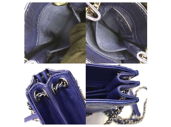 Borsa a catena Matelassé Chanel Blu - vista 7