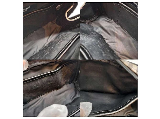 Borsa in tela e pelle beige Burberry - vista 6