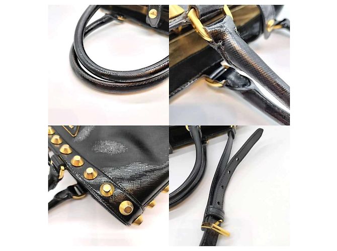 Prada schwarze Saffiano-Leder-Tote-Tasche - Ansicht 6