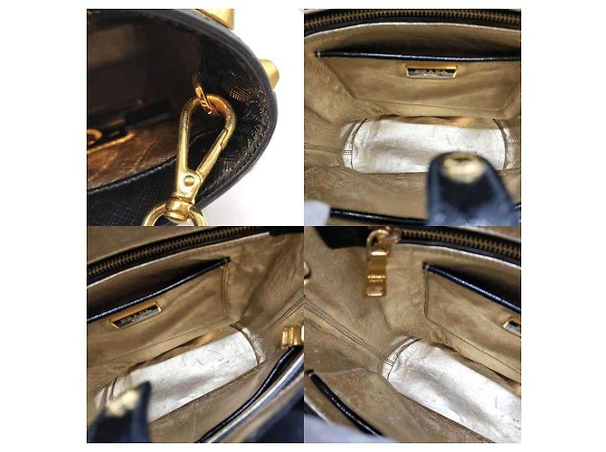 Prada schwarze Saffiano-Leder-Tote-Tasche - Ansicht 7