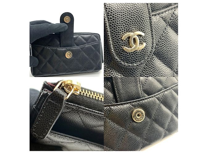 Bolso de piel de ternera texturizada negra Chanel Negro - vista 4