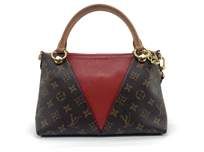 Borsa V Tote BB Monogram Louis Vuitton Marrone Rosso Fuschia Monogramma - vista 2
