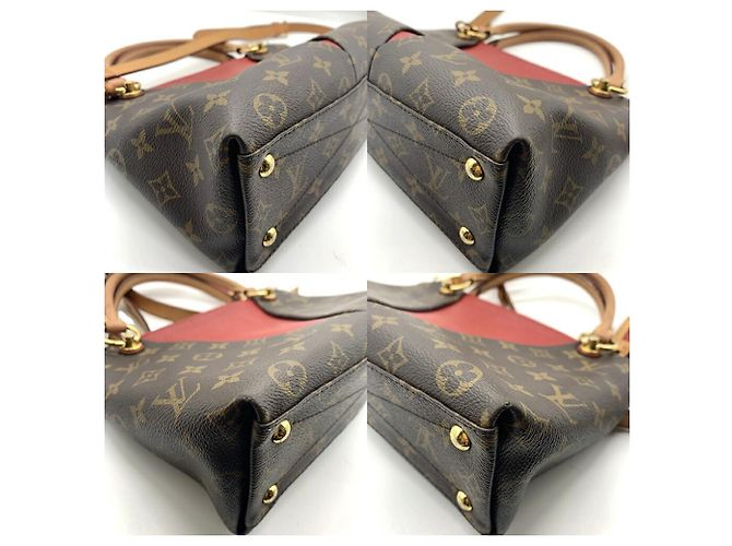 Borsa V Tote BB Monogram Louis Vuitton Marrone Rosso Fuschia Monogramma - vista 3