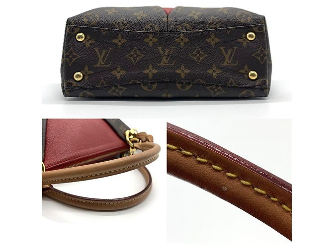 Borsa V Tote BB Monogram Louis Vuitton Marrone Rosso Fuschia Monogramma - vista 4