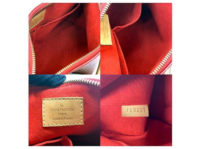 Borsa V Tote BB Monogram Louis Vuitton Marrone Rosso Fuschia Monogramma - vista 7