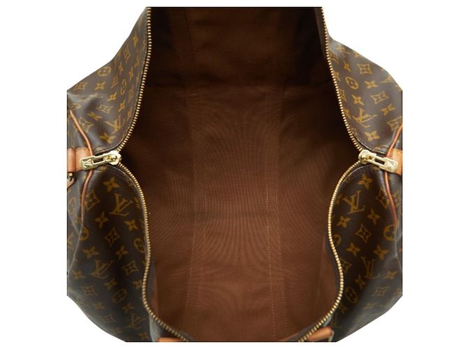 Louis Vuitton Monogram Keepall Bandoulière 55 Marrone - vista 9