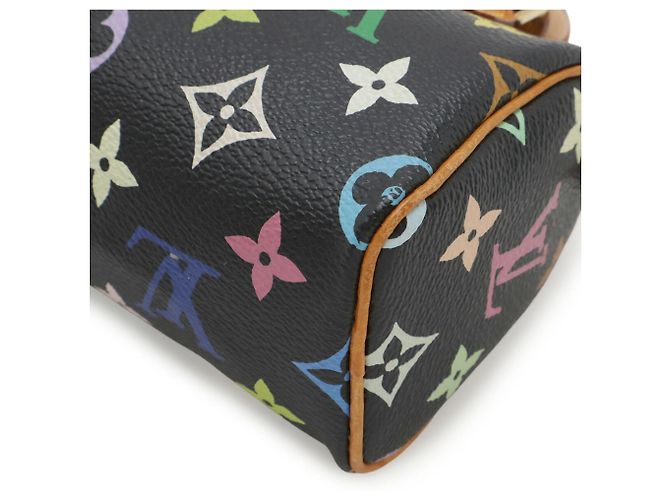 Louis Vuitton Monogram Multicolor Mini Speedy Handbag Pouch Black Multiple colors - view 4