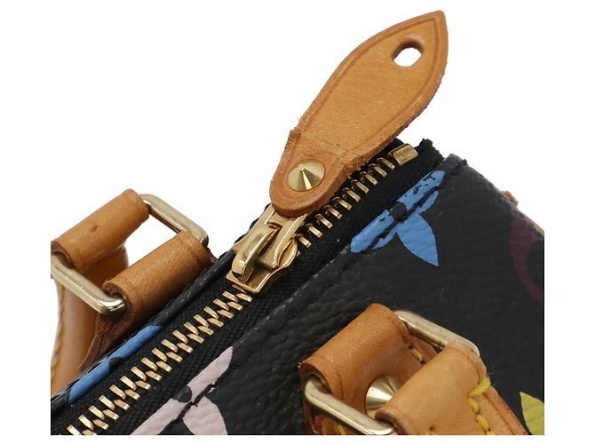 Louis Vuitton Monogram Multicolor Mini Speedy Handbag Pouch Black Multiple colors - view 6