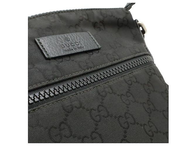 Borsa a Spalla GG in Nylon GUCCI Marrone Nero - vista 10