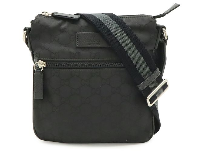 Borsa a Spalla GG in Nylon GUCCI Marrone Nero - vista 2