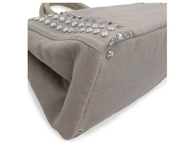 Borsa Tote Canapa Gioiello di Prada Grigio - vista 4
