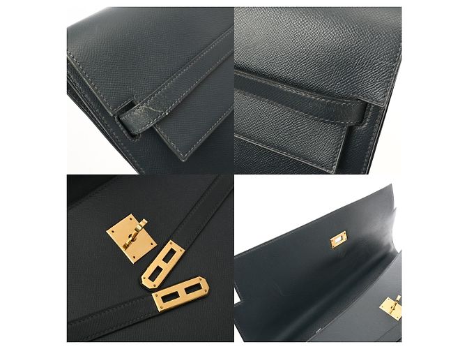 Hermès HERMES Kelly Depeches 38 Mallette Marine Bleu Marine - vue 9