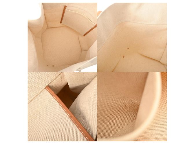 Borsa tote Hermès Etrivière oro ecru D'oro Crudo - vista 10