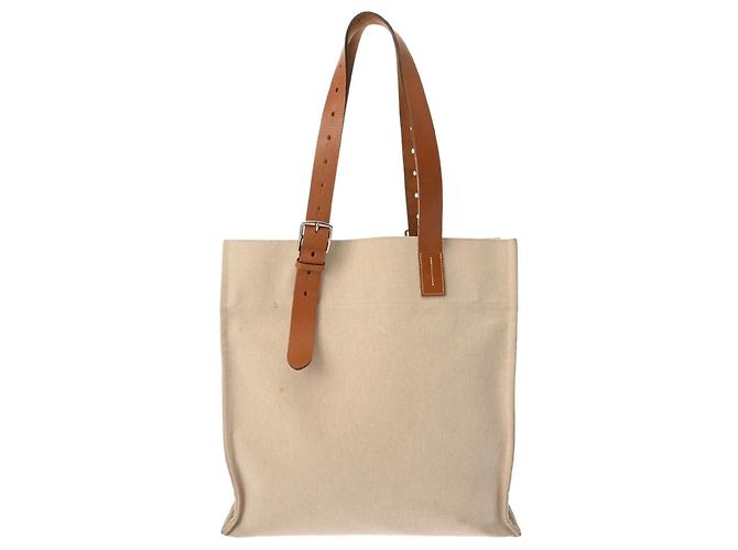 Borsa tote Hermès Etrivière oro ecru D'oro Crudo - vista 2